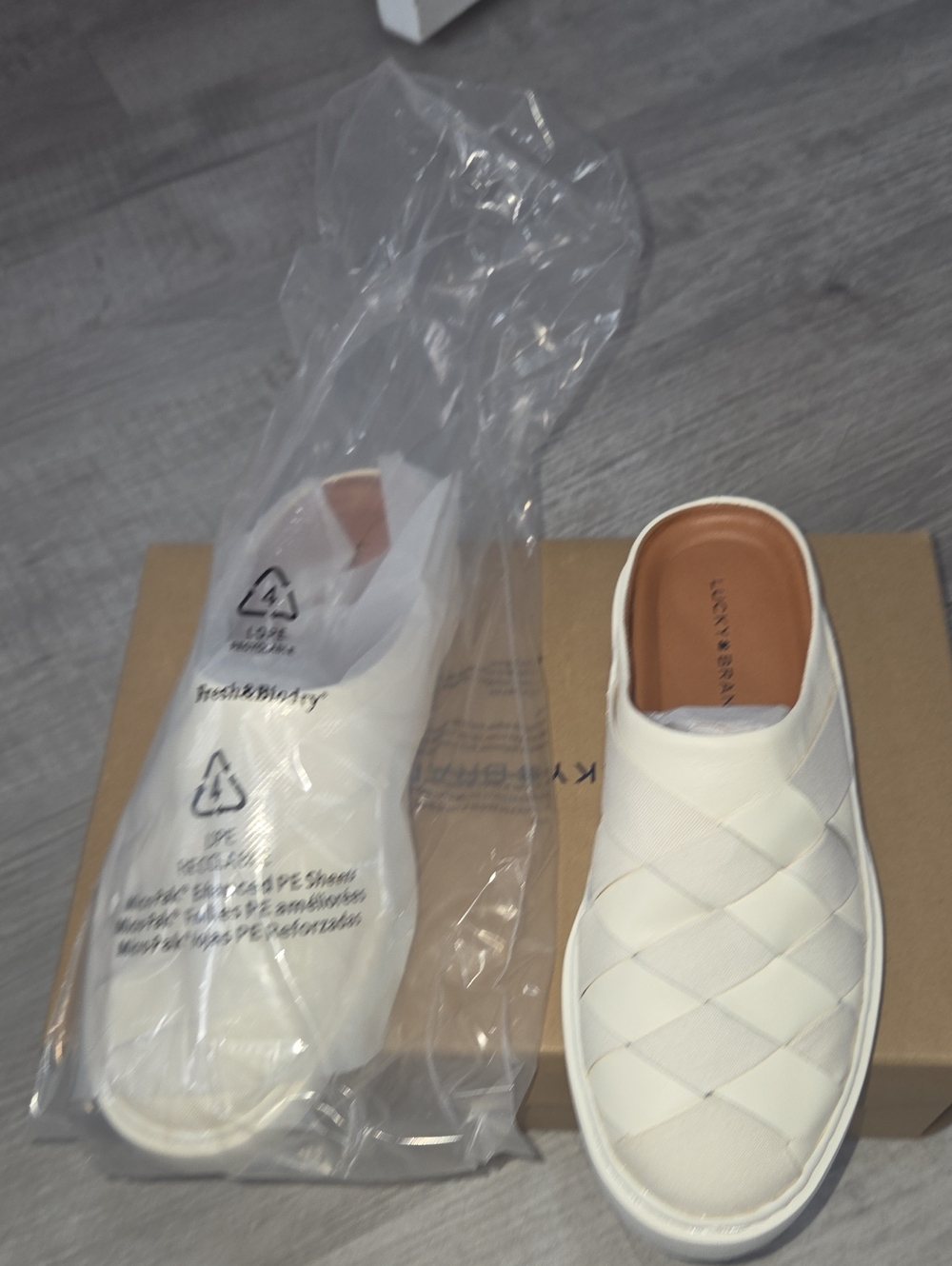 Lucky Brand White Woven Slip-On Sneakers